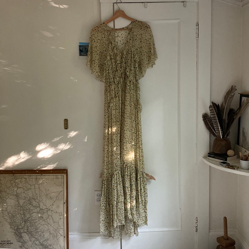 Doen Antoinette Maxi Dress in Yellow Victoria Floral
